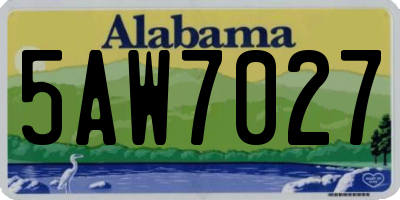 AL license plate 5AW7027