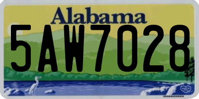 AL license plate 5AW7028