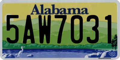 AL license plate 5AW7031