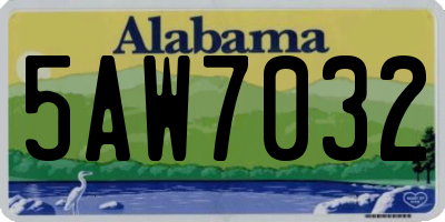 AL license plate 5AW7032
