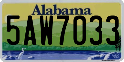 AL license plate 5AW7033