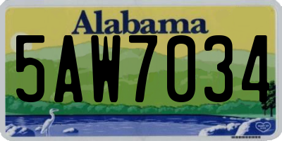 AL license plate 5AW7034