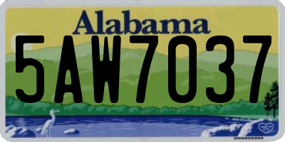 AL license plate 5AW7037