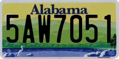 AL license plate 5AW7051