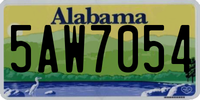 AL license plate 5AW7054