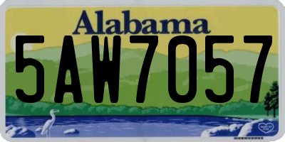 AL license plate 5AW7057