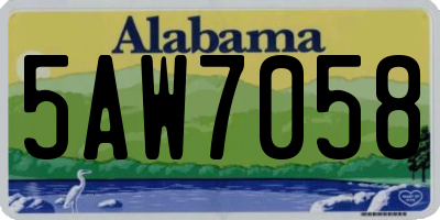 AL license plate 5AW7058