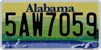 AL license plate 5AW7059
