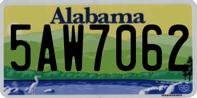 AL license plate 5AW7062