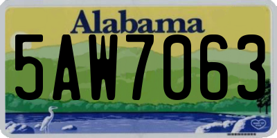 AL license plate 5AW7063