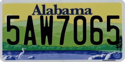 AL license plate 5AW7065