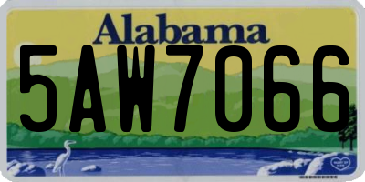 AL license plate 5AW7066