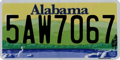 AL license plate 5AW7067