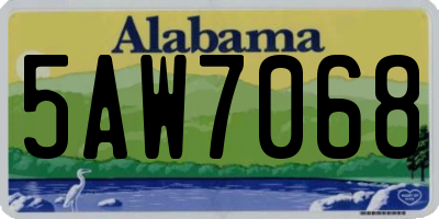 AL license plate 5AW7068