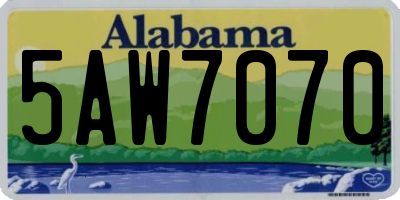AL license plate 5AW7070