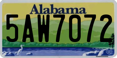AL license plate 5AW7072