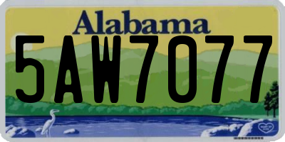 AL license plate 5AW7077