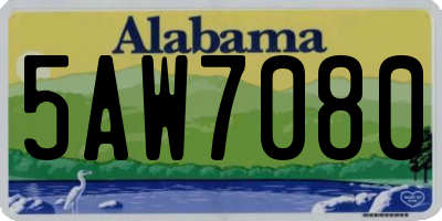 AL license plate 5AW7080