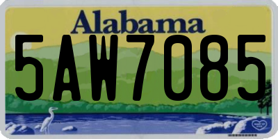 AL license plate 5AW7085