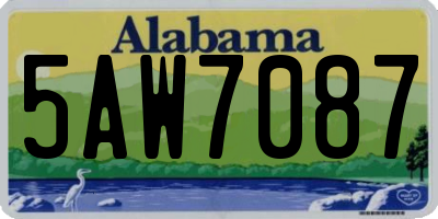 AL license plate 5AW7087