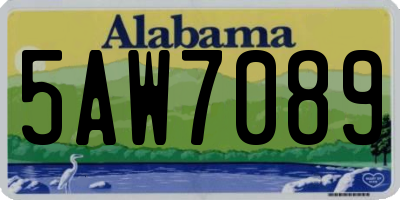 AL license plate 5AW7089