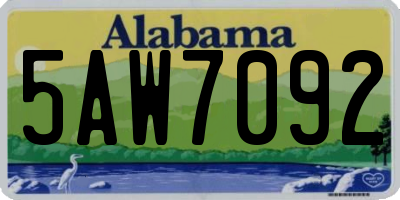 AL license plate 5AW7092