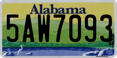 AL license plate 5AW7093