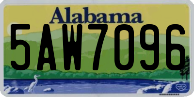 AL license plate 5AW7096