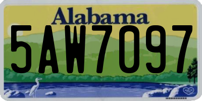AL license plate 5AW7097