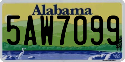 AL license plate 5AW7099