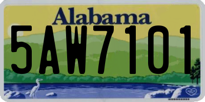 AL license plate 5AW7101