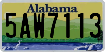 AL license plate 5AW7113