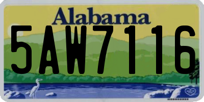 AL license plate 5AW7116