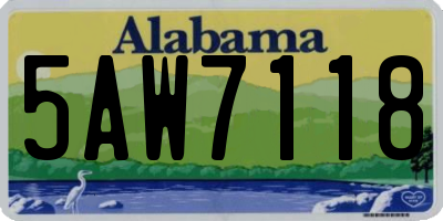 AL license plate 5AW7118