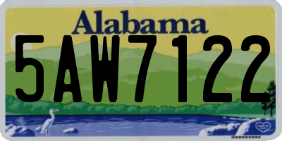 AL license plate 5AW7122