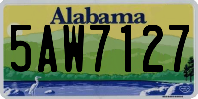 AL license plate 5AW7127