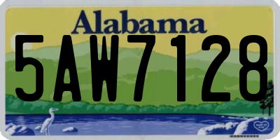 AL license plate 5AW7128