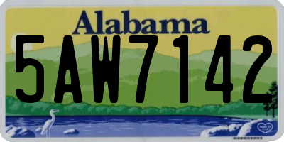 AL license plate 5AW7142