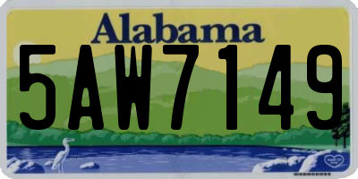 AL license plate 5AW7149