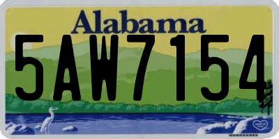 AL license plate 5AW7154