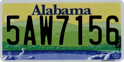 AL license plate 5AW7156