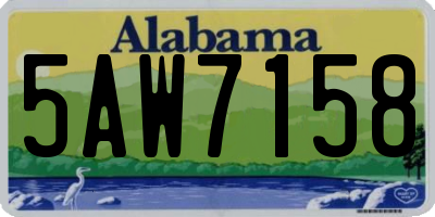 AL license plate 5AW7158