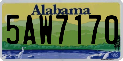 AL license plate 5AW7170