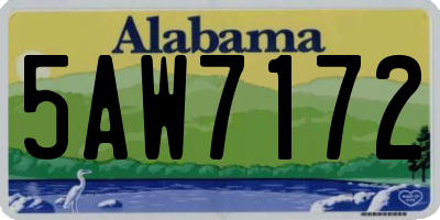 AL license plate 5AW7172