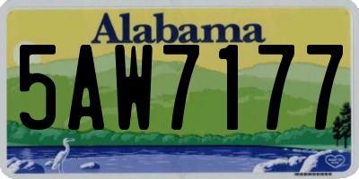 AL license plate 5AW7177
