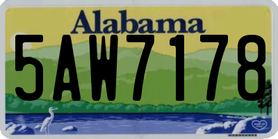AL license plate 5AW7178