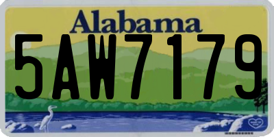 AL license plate 5AW7179