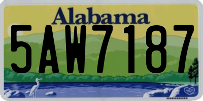 AL license plate 5AW7187