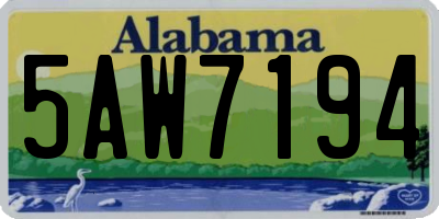 AL license plate 5AW7194