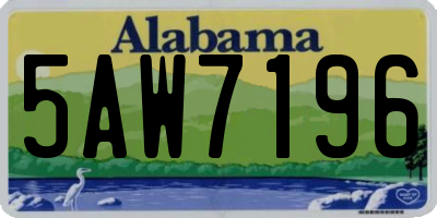 AL license plate 5AW7196